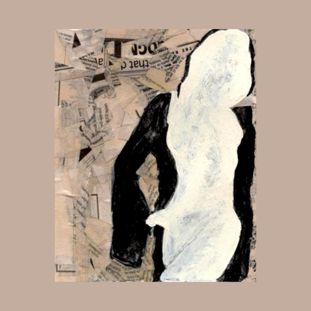 Modernist Collage Female Figure T-Shirt – Mixed Media Art Tee by DonWillisJrArt