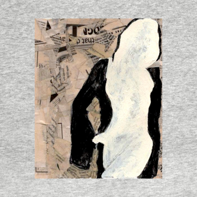 Modernist Collage Female Figure T-Shirt – Mixed Media Art Tee by DonWillisJrArt