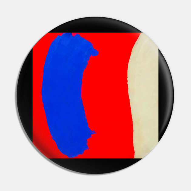 Minimal Abstract Composition in Red, Blue, and Tan Pin by DonWillisJrArt