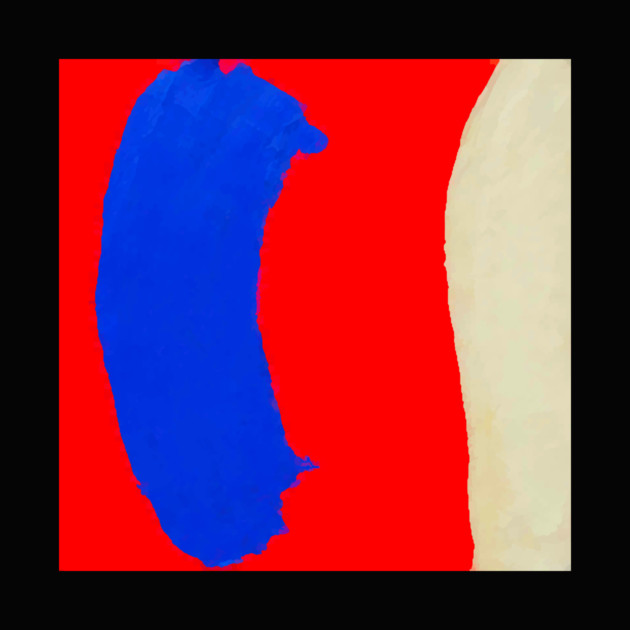 Minimal Abstract Composition in Red, Blue, and Tan by DonWillisJrArt