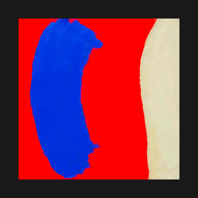 Minimal Abstract Composition in Red, Blue, and Tan by DonWillisJrArt