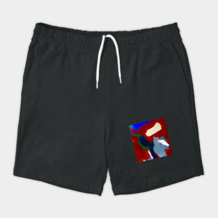 Collaged Abstract Paint Shorts