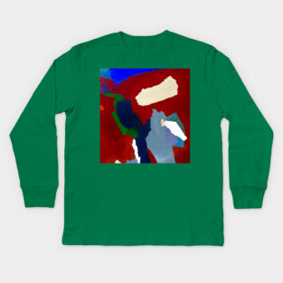 Collaged Abstract Paint Kids Long Sleeve T-Shirt