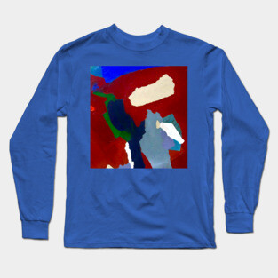 Collaged Abstract Paint Long Sleeve T-Shirt