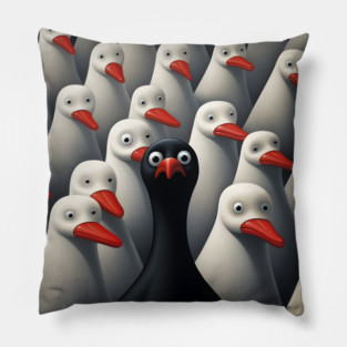 Odd One Out - Black Goose Pillow