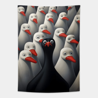 Odd One Out - Black Goose Tapestry