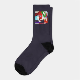 Abstract Acrylic Collage Painting Socks