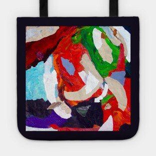 Abstract Acrylic Collage Painting Tote