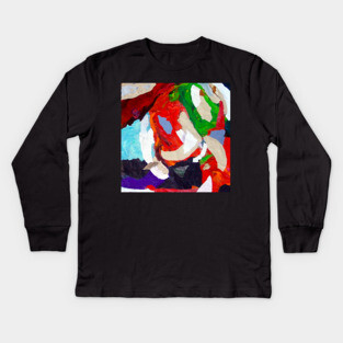 Abstract Acrylic Collage Painting Kids Long Sleeve T-Shirt
