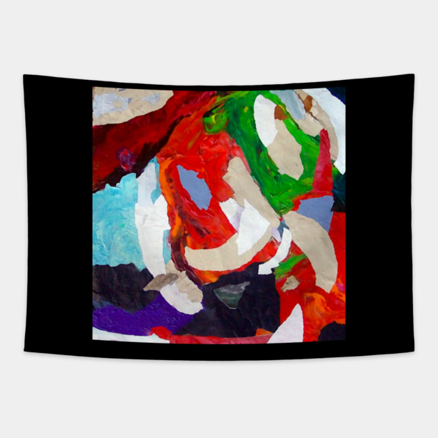 Abstract Acrylic Collage Painting Tapestry by DonWillisJrArt