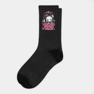 Kawaii Nezuko Chibi: Basket of Cuteness - Demon Slayer Socks