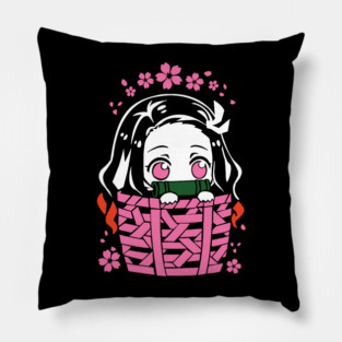 Kawaii Nezuko Chibi: Basket of Cuteness - Demon Slayer Pillow