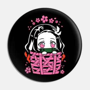 Kawaii Nezuko Chibi: Basket of Cuteness - Demon Slayer Pin