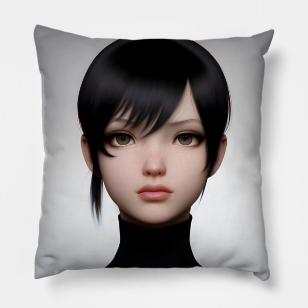 anime girl manga Pillow by animegirlnft