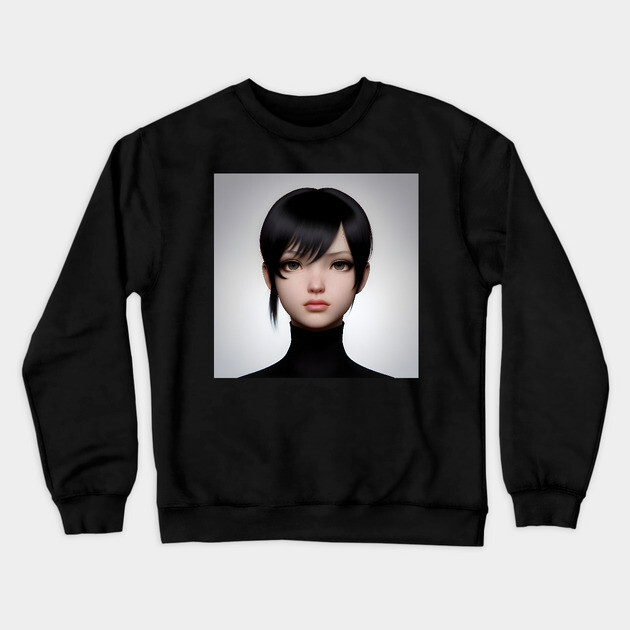 anime girl manga Crewneck Sweatshirt by animegirlnft