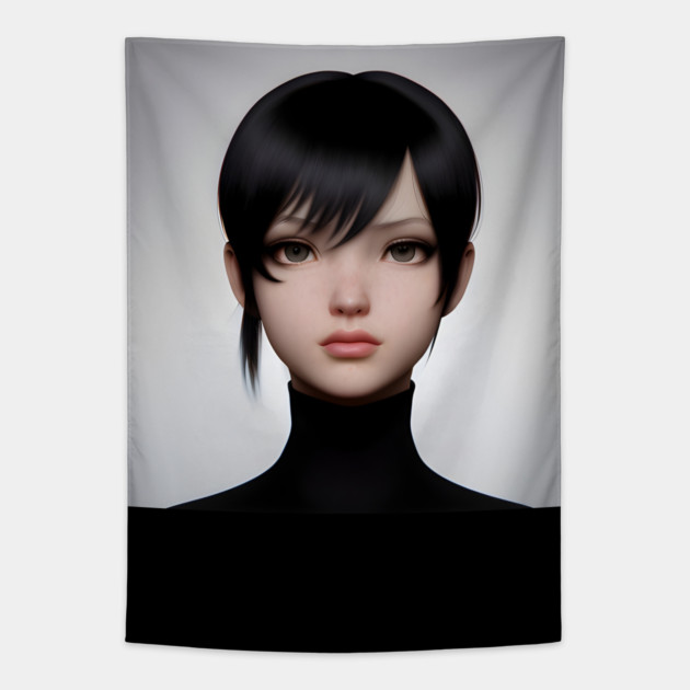 anime girl manga Tapestry by animegirlnft