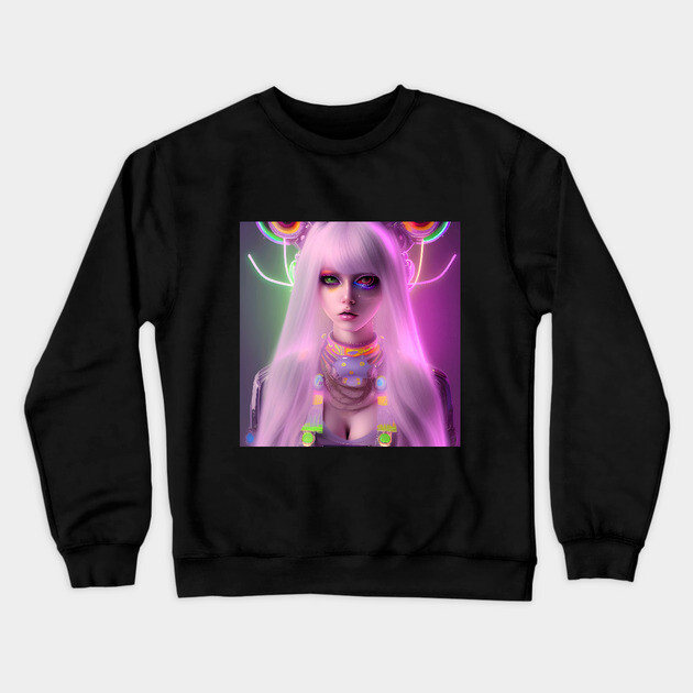 anime ai Crewneck Sweatshirt by animegirlnft