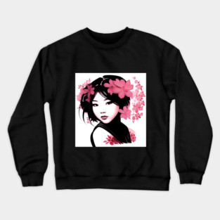 manga art flowers Crewneck Sweatshirt