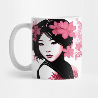 manga art flowers Mug