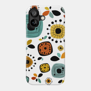 Mid Century Modern Flowers Pattern 2 Phone Case