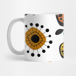 Mid Century Modern Flowers Pattern 2 Mug