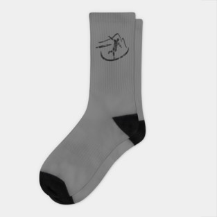 Disc Golf Minimalist Art Disc Golfer Design Grunge Socks