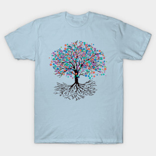 Tree of life rainbow flowers T-Shirt