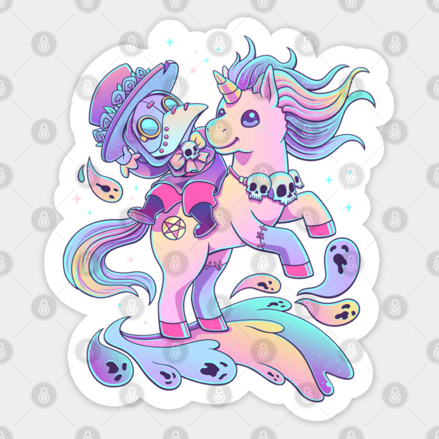 Plague Doctor Unicorn Sticker by GoshWow®