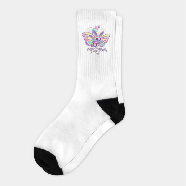 Pastel Goth Moth Socks by GoshWow®