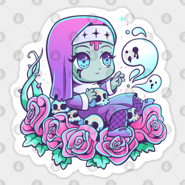The Cute Creepy Nun Sticker by GoshWow®