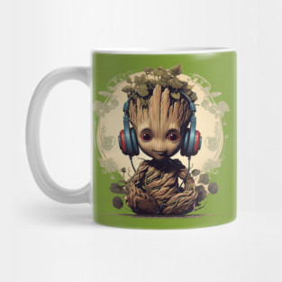 Baby Groot with Headphones Mug