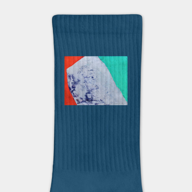 Color Field Abstract in teal, vermilion red, and a broad ice-blue/cobalt center by DonWillisJrArt