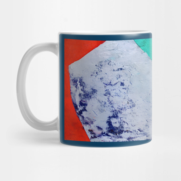 Color Field Abstract in teal, vermilion red, and a broad ice-blue/cobalt center by DonWillisJrArt