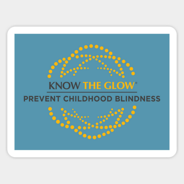 Prevent Childhood Blindness - Know the Glow Blue Magnet by World Eye Cancer Hope