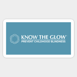 Know The Glow White Logo on Blue Sticker