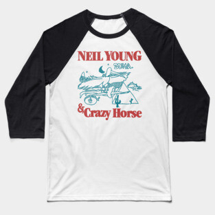 classic 70s vintage neil young & crazy horse fanmade Baseball T-Shirt