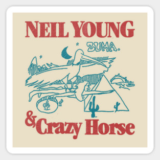 classic 70s vintage neil young & crazy horse fanmade Sticker