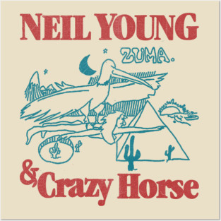 classic 70s vintage neil young & crazy horse fanmade Posters and Art