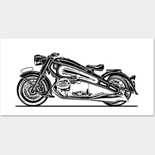 R7 Nostalgia Bike Sketch Art Posters and Art