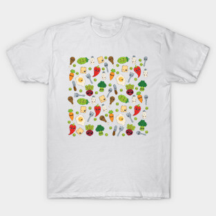 Cute Kawaii Food Pattern T-Shirt