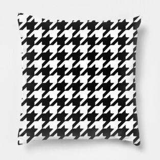 Black and white houndstooth pattern Pillow