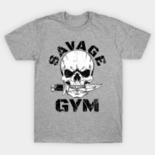 SAVAGE GYM SKULL BODYBUILDING T-Shirt