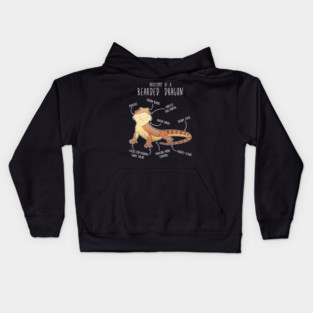 Bearded Dragon Lizard Reptile Anatomy Kids Hoodie