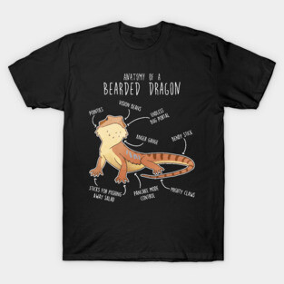 Bearded Dragon Lizard Reptile Anatomy T-Shirt