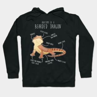 Bearded Dragon Lizard Reptile Anatomy Hoodie