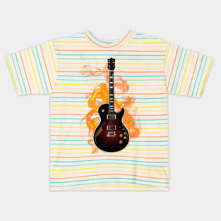Electric Guitar on fire 2 Kids T-Shirt