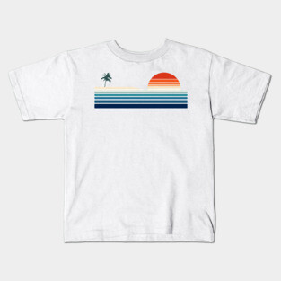 Minimalist, Geometric Retro Ocean Sunrise II Kids T-Shirt
