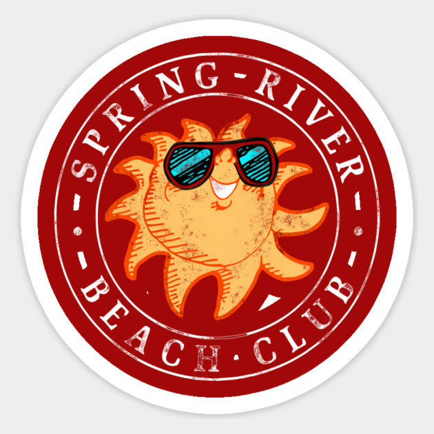 Spring River Beach Club Sticker by rt-shirts