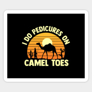 i do pedicures on camel toes  vintage sunset Sticker