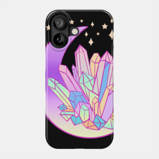 Pastel Goth Crystal Cluster Witchy Moon Phone Case